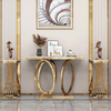 Living Room Marble Top Console Table with Metal Base