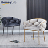 Nordic Style Modern Outdoor Banquet Furniture Velvet Armrest Home Lounge Restaurant Dining Chair for Living Room