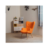 Luxury Relax Leather Leisure Accent Chair Living Room Furniture Metal Leg Leisure Modern Design Fabric Armchair Bedroom Accent Chairs for Hotel Lobby Furniture