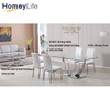 Gold And Silver Stainless Steel Luxury Glass Top Dining Table Set