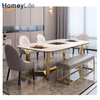 Nordic Luxury Marble Sintered Stone Top Extendable Dining Table