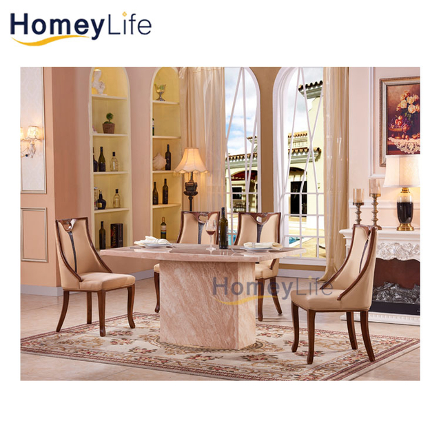 Luxury Modern Marble Restaurant Room Sets Coffee LED Home Furniture Dining Table