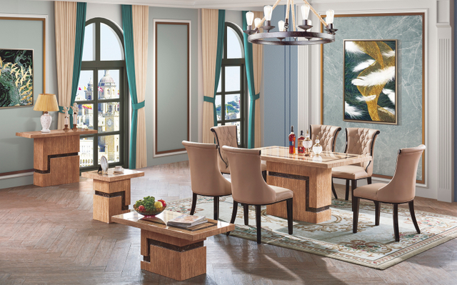 Hot Selling Rectangle Artificial Solid Marble White Dining Table for Home