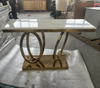 Living Room Marble Top Console Table with Metal Base