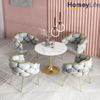 Nordic Style Modern Outdoor Banquet Furniture Velvet Armrest Home Lounge Restaurant Dining Chair for Living Room