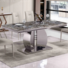 Luxury Dining Room Furniture Dining Table And Chair Set with Gold Stainless Steel Frame And Leather Fabric Chairs