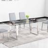 Luxury Modern Glass Dining Table Set 6 Seater Tables with Chair Living Room Restaurant Furniture Sets Chairs