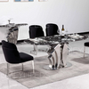 Modern 6-Seater Dining Table Black & Gold Accents for Home or Hotel Elegant Dining Room Furniture