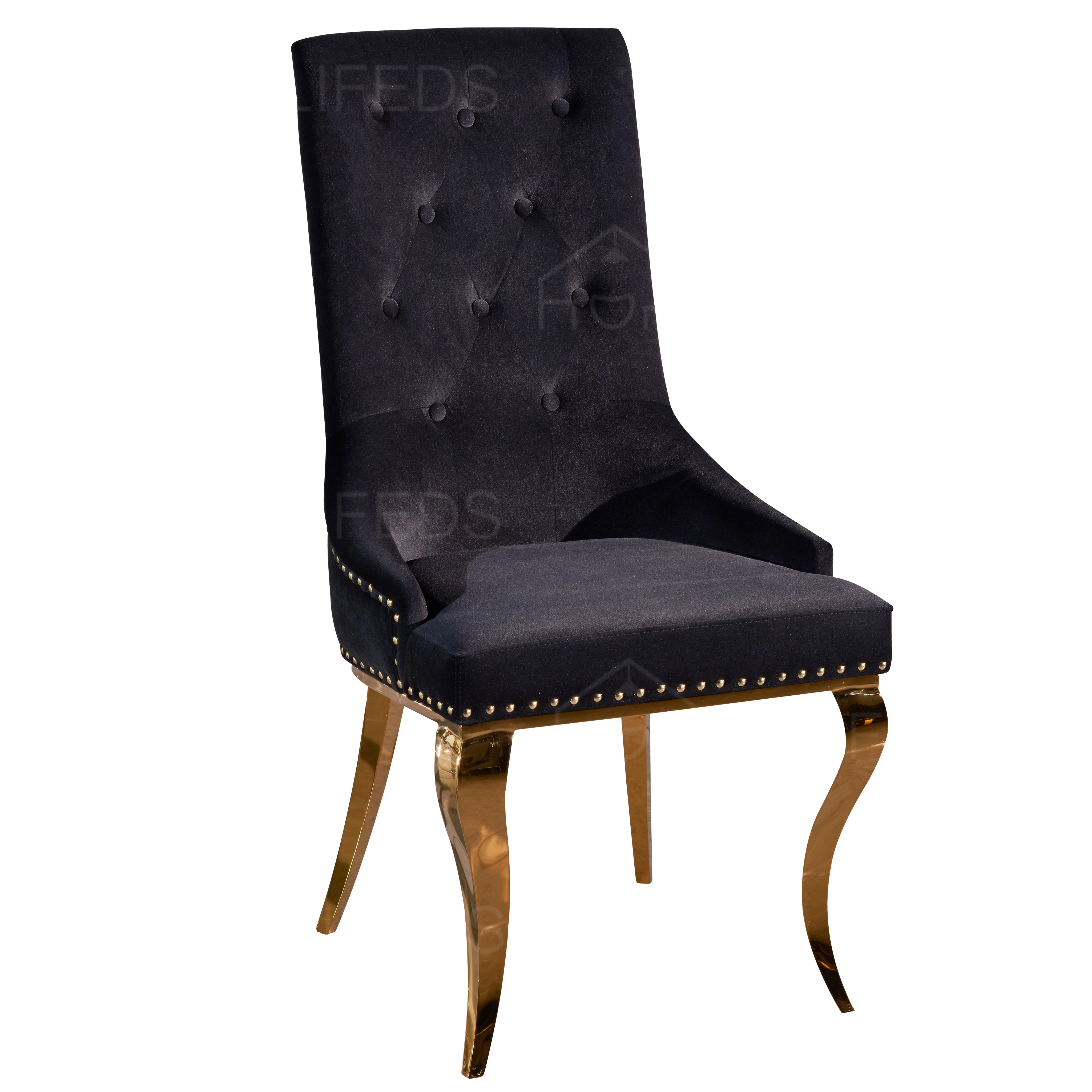 Velvet Upholstered Dining Chair Set with Chrome Stainless Steel Plating Leg Free Shipping Home Furniture for Dining Room