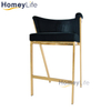 Modern Luxury Hand Made Dining Furniture High Legs Stools Velvet Chairs Kitchen Luxury French Restaurant Bar Chair