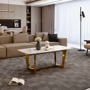 Customized Luxury Marble Dining Table Modern Stone Marble Top Dining Table Stainless Steel Legs Villa House Dining Room Table