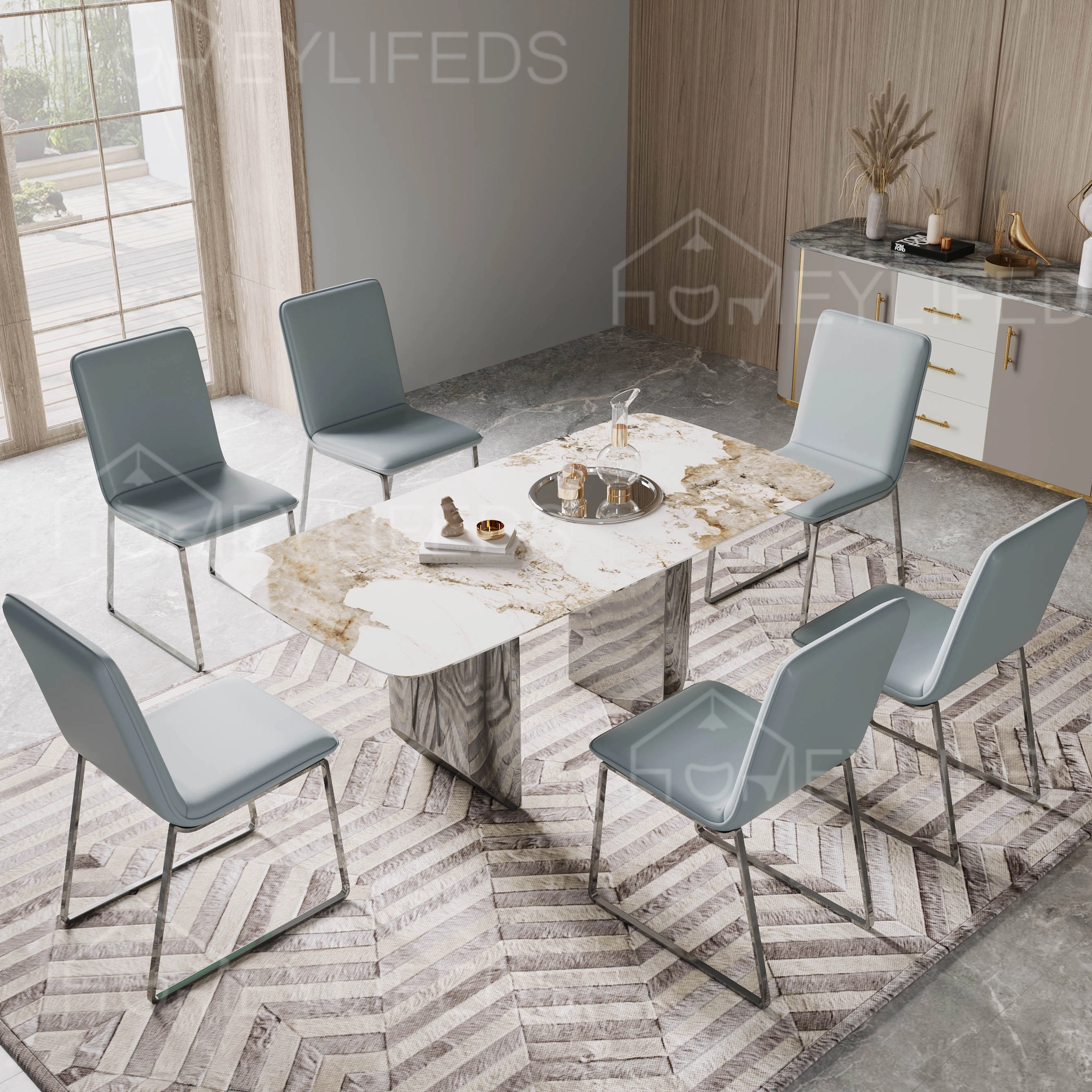 New Product Dining Room Home Furniture Marble Coffee Table Dining Table Set