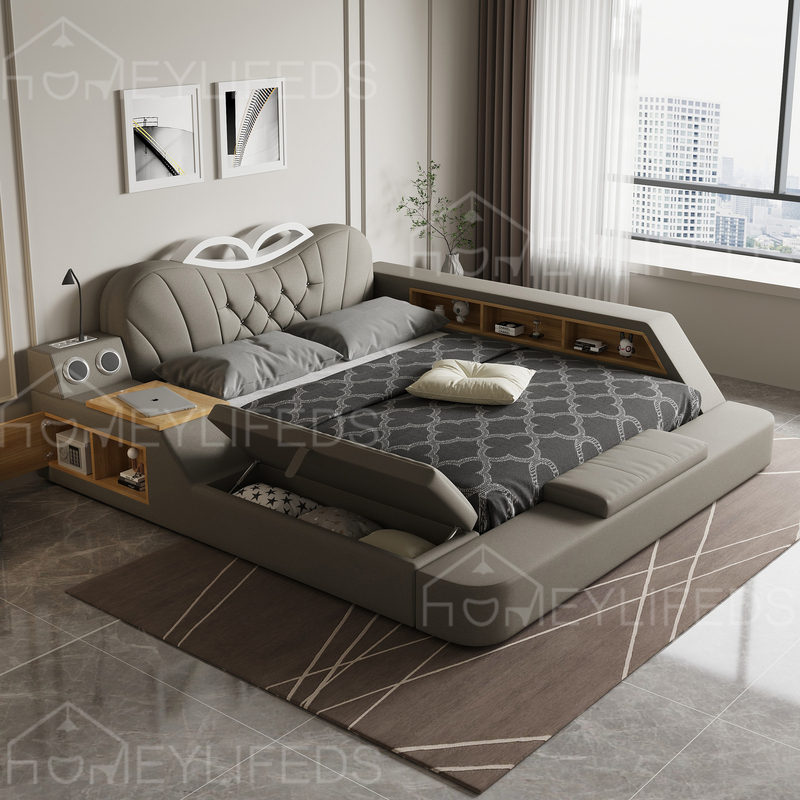 Side Wooden Girl Room Wall Smart Murphy Cabinet Modern Full King Size Double Bedroom Furniture Luxury Queen Bed Sets