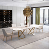 Wholesale Italian Modern Simple Style Dining Room Set Rectangle Dining Table Chair Light Luxury 2M Marble Household Dining Table