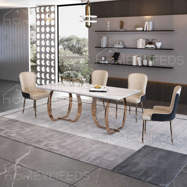 Luxury Italian Leather Dinner Dining Table And Chairs 6 Luxury Dinning Chairs Modern Marble Dining Room Furniture Table Set