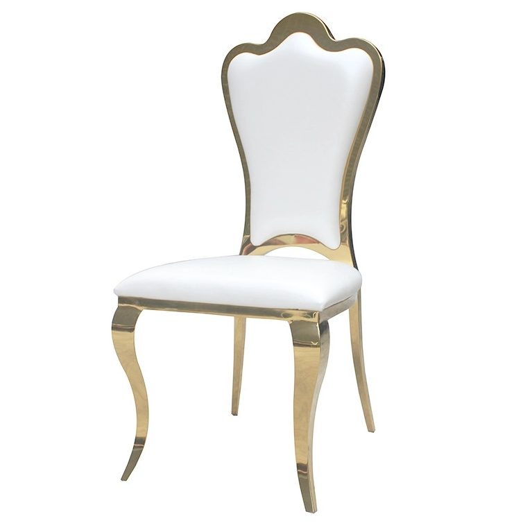 Wholesale Metal Frame Nordic Leather Chair Soft Cushion Backrest Restaurant Hall Curved Back Leisure Dining Chair