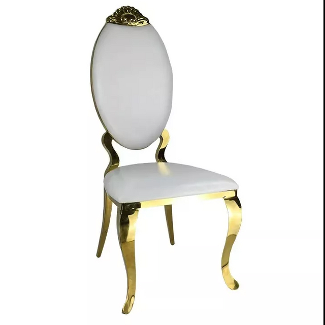 Wedding Dining Room Modern Beige Leather Dining Chairs Gold Legs Metal Guest Chairs for Hotel Events Gold Hotel Chairs