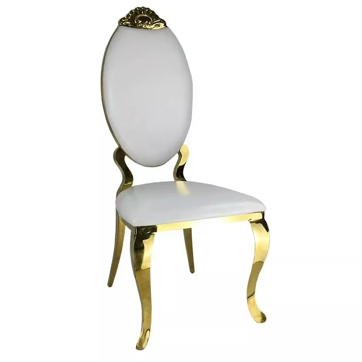 Wedding Dining Room Modern Beige Leather Dining Chairs Gold Legs Metal Guest Chairs for Hotel Events Gold Hotel Chairs