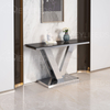 High Quality Luxury Royal Black Marble Texture Gold Console Table Modern Design Home Hotel Hallway Living Room Entrance Decor