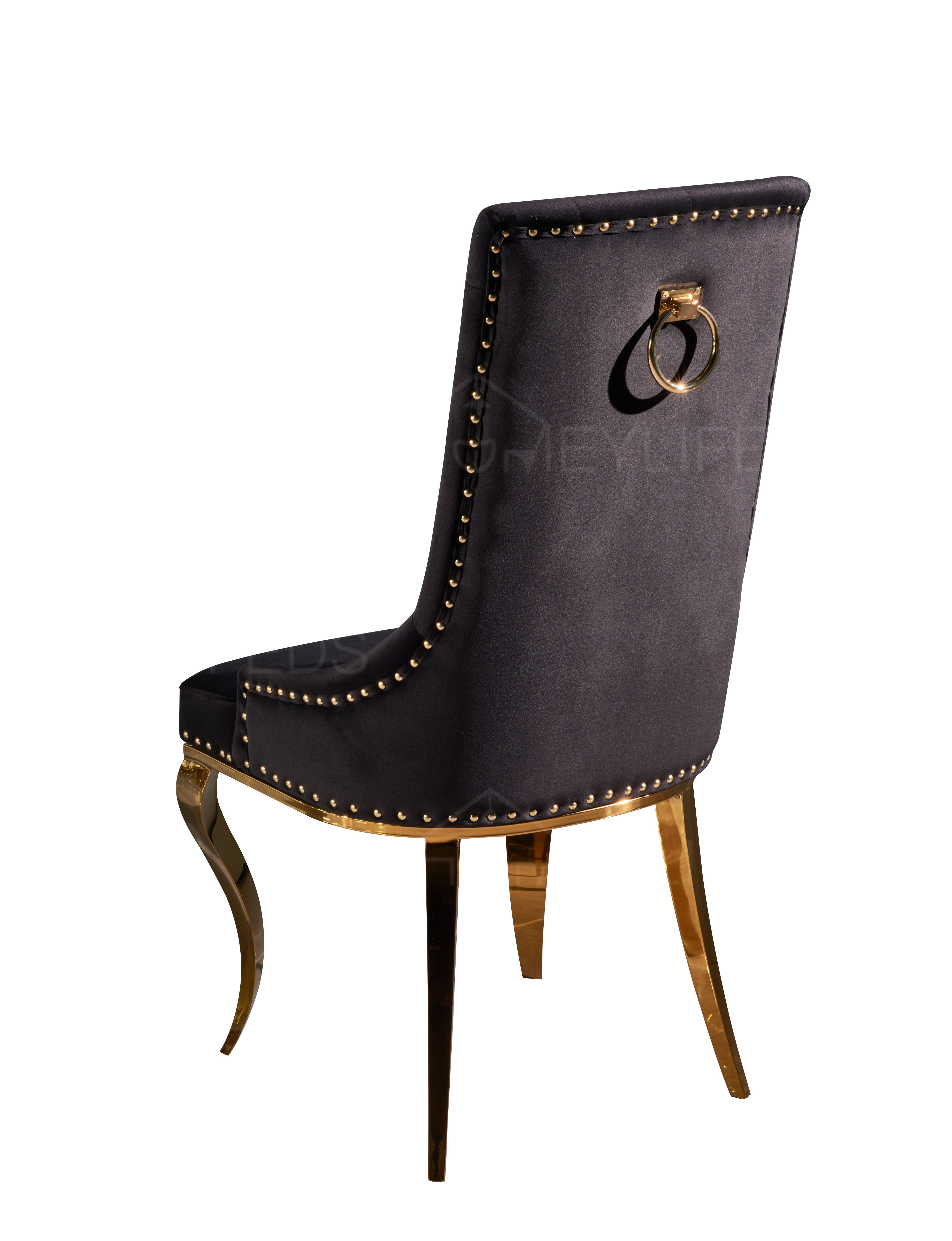 Wholesale High Back Stainless Steel Metal Frame PU Velvet Dining Chairs