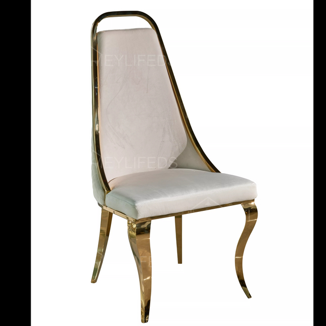 Velvet Upholstered Dining Chair Set with Chrome Stainless Steel Plating Leg Free Shipping Home Furniture for Dining Room