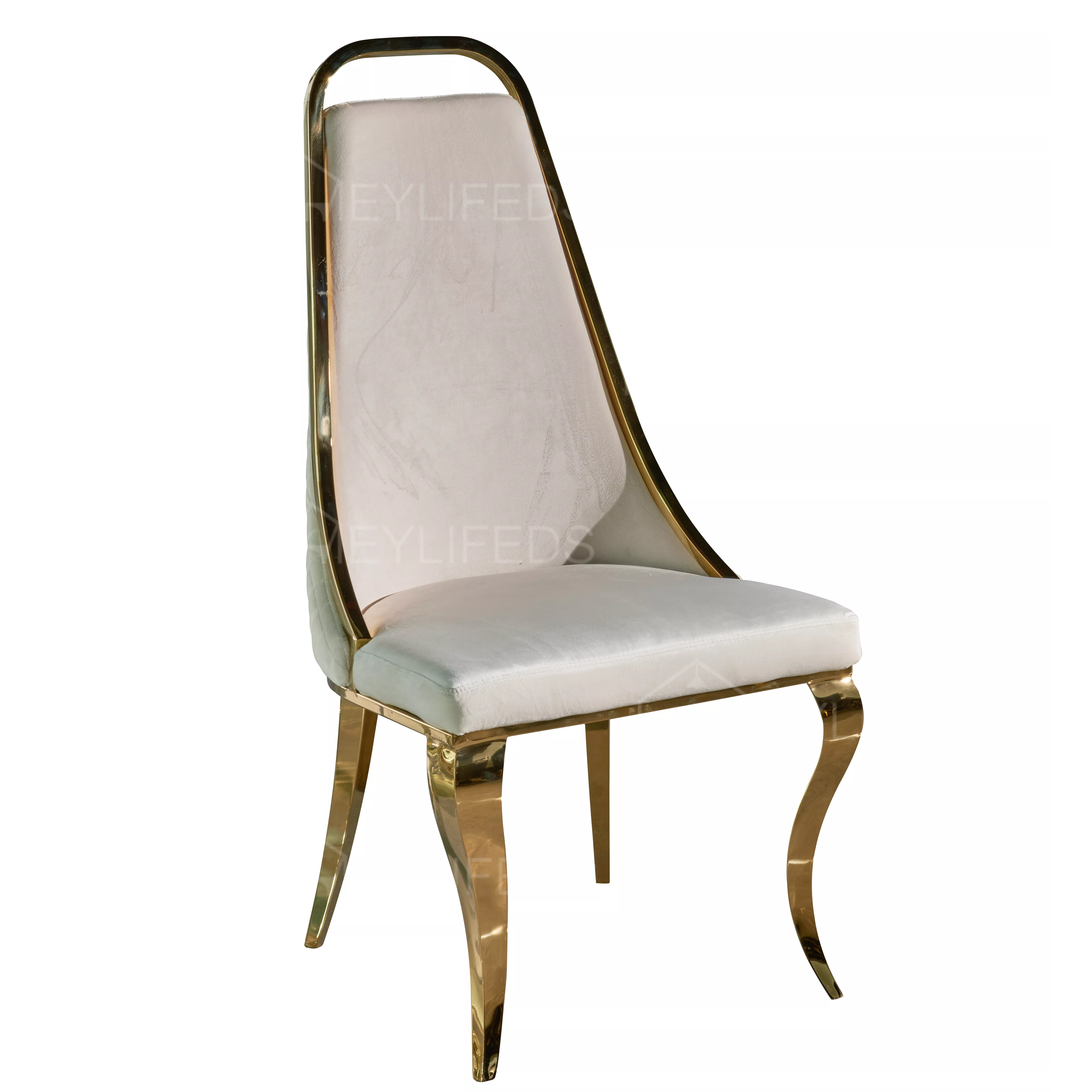 Velvet Upholstered Dining Chair Set with Chrome Stainless Steel Plating Leg Free Shipping Home Furniture for Dining Room