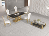 New Classic Style Customized Marble Top Stainless Steel Dining Room Set Dining Table