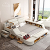 Luxury Leather Smart Bed Multifunctional Bed Tatami King Size Platform Upholstered Fabric Soft Bed Storage Music Speaker