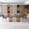 Customized Luxury Marble Dining Table Modern Stone Marble Top Dining Table Stainless Steel Legs Villa House Dining Room Table