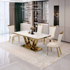 Dining Room Furniture Gold Stainless Steel Black Marble Rectangle Modern Marble Dining Table Set Dining Tables for Sell No reviews yet