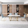 Home Furniture Modern Dinning Room Table Sets Stainless Steel Base Marble Dining Table No reviews yet