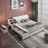 Modern Simple Smart Double Bed Genuine Leather Tatami Bed For Master Bedroom 2.2 Large Multifunctional Massage Living Room