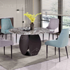 Complete Dining Table Set with 8 Chairs Bench Stainless Steel Stand Frame 180 Cm Sintered Stone Top Dining Table China Foshan