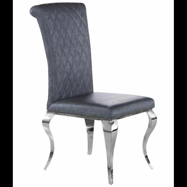 Modern Luxury Restaurant Dining Chair Stainless Steel Metal with PU Leather Upholstery Factory Wholesale