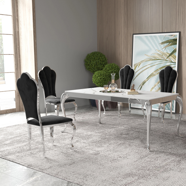 Actory Customized Extension Modern Luxury Furniture Manufacturer Factory Modern 6 8 Seater Chairs Sintered Stone Mable Top Dining Table Set for Home