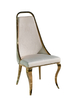 Wholesale High Back Stainless Steel Metal Frame PU Velvet Dining Chairs