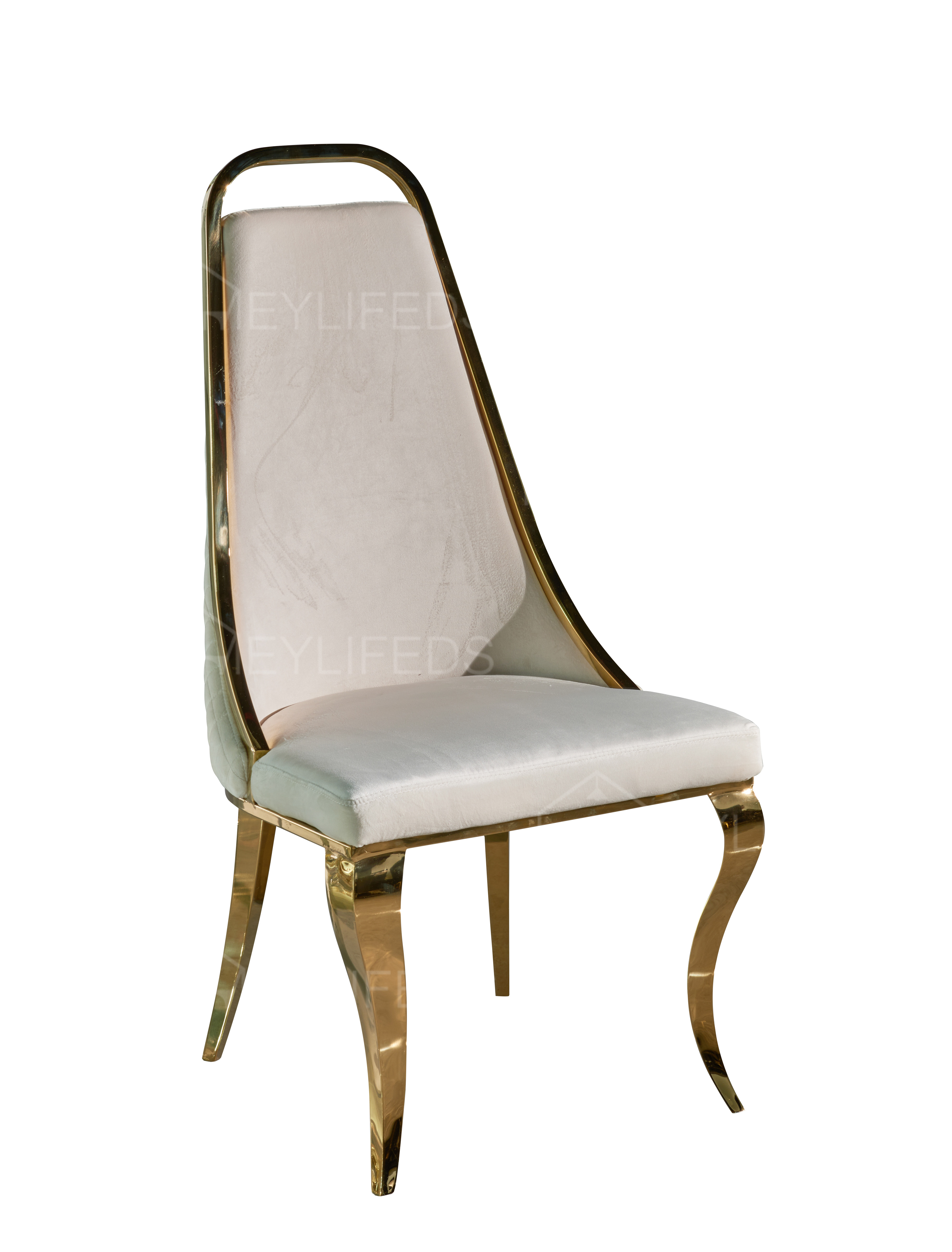 Wholesale High Back Stainless Steel Metal Frame PU Velvet Dining Chairs