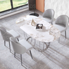 Luxury Round Marble Dining Table Set 4 Chairs