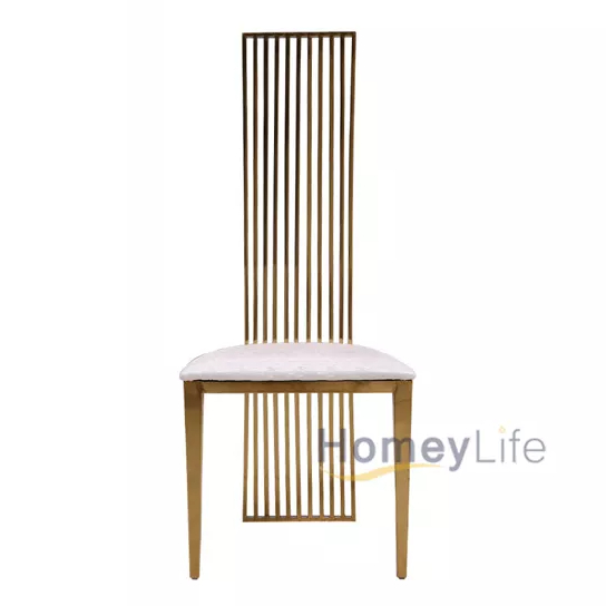 Beige Color PU Dining Chair Chinese Hotel Wedding Banquet Used Dinner Chair