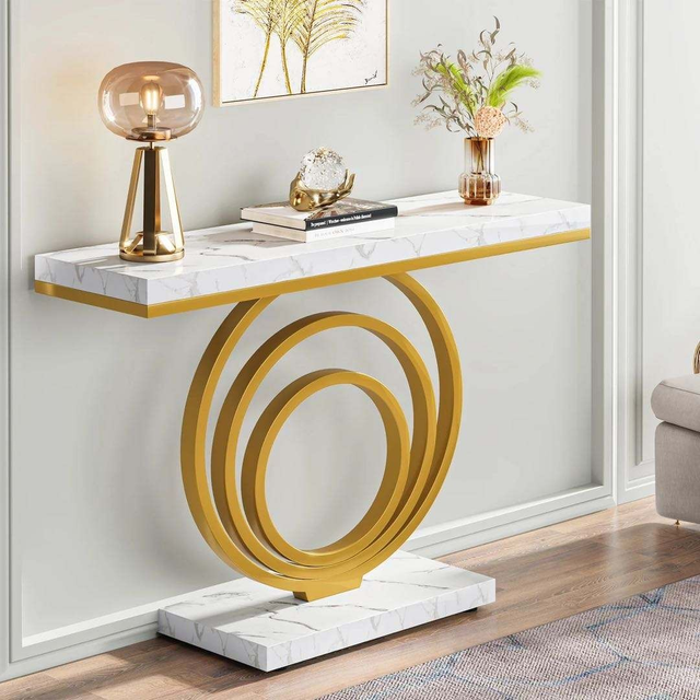 Modern Light Luxury Metal Console Table Postmodern for Hotel Home Simple Sideboard for Entrance Partition Wall Decorative