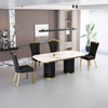 Modern Nordic Design Luxury Dining Room Set White Marble Top Gold Metal Base Dining Table Set With Chairs for Home Hotel