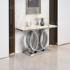 Multipurpose Marble Top Gold Metal Console Table for Entryway Or Hallway