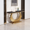 Stylish Metal Base Marble Top Hotel Console Table for Lobby And Bedroom Living Room Use