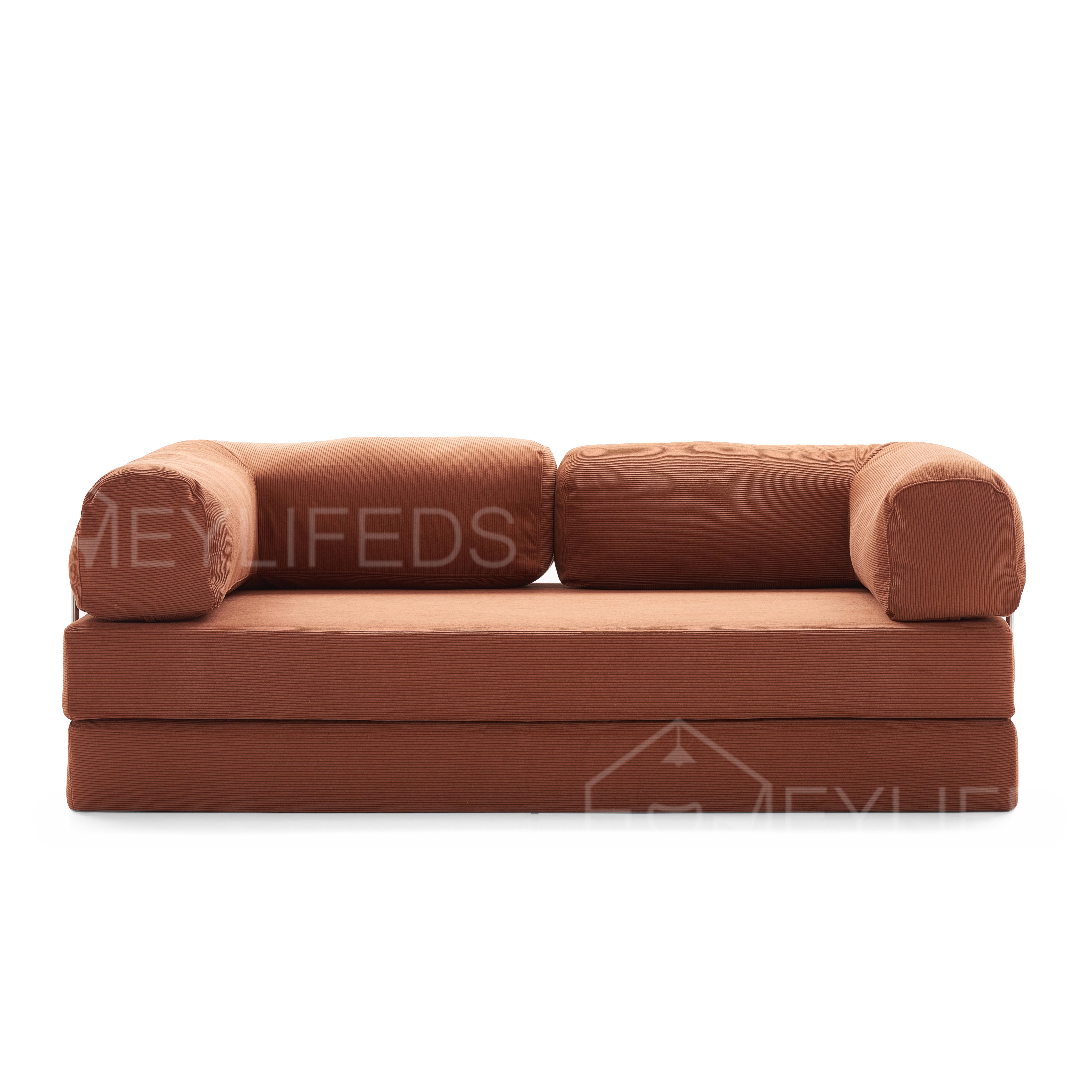 Wholesale Living Room Furniture Loveseat Compact Corduroy Cord Compressed Sofa Bed Modern Vacuum Compressed Sofa
