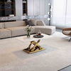 Wholesale Luxury Marble Top Glass Stainless Steel Base Coffee Table