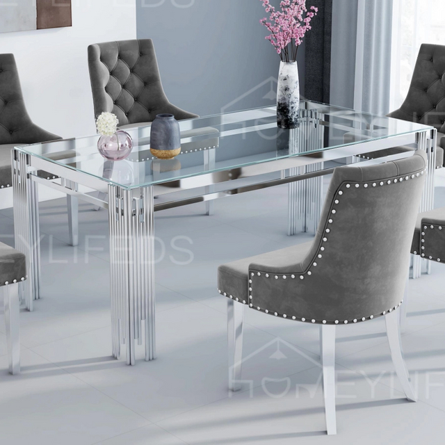Oval Silla De Comedor Modern Luxury Gold Stainless Steel And Black Glass Dining Table Set 4 Velvet Chairs