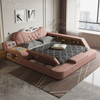 Modern Luxury Double Bed Multi-Function Projector Light Smart Tatami Technology Cloth Bed Master Bedroom Soft Bag Living Room
