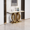 Multipurpose Marble Top Gold Metal Console Table for Entryway Or Hallway
