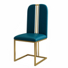 Modern Cheap French Dinning Room Metal Legs High Back Chair with Arm Rest Leather Dining Chairs Restaurant Dining Chair Set