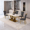 Dining Room Furniture Gold Stainless Steel Black Marble Rectangle Modern Marble Dining Table Set Dining Tables for Sell No reviews yet
